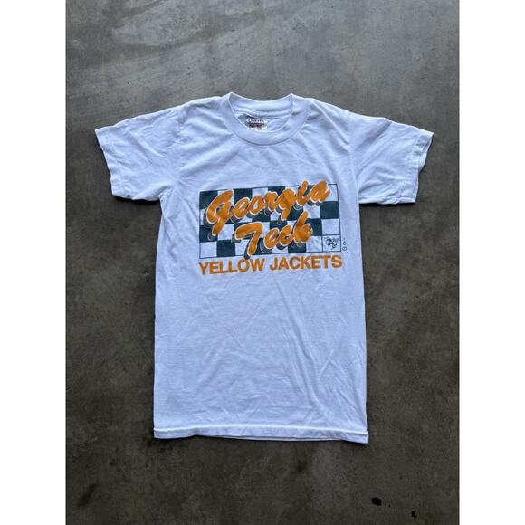 Vintage Georgia Tech Yellow Jackets Football Youth Large (14-16) T-Shirt Oneita - Picture 1 of 9